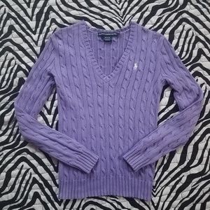Ralph Lauren Polo Purple Cable Knit Sweater